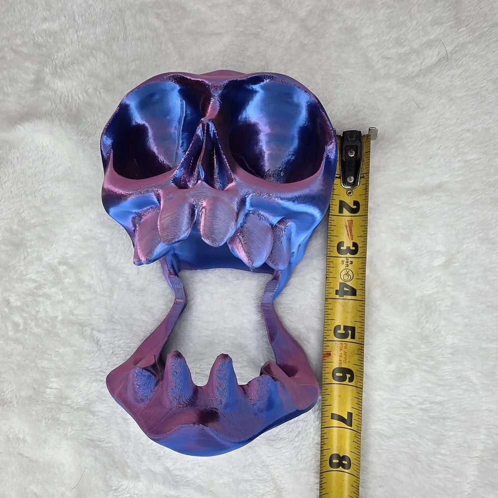 Gold 3d Printed Zombie Skull Headset Stand with Controller Holder Ps5 Xbox